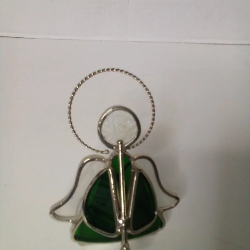 Stained Glass Angel Tea Light Candle Holders Musical Horn Violin Red Green